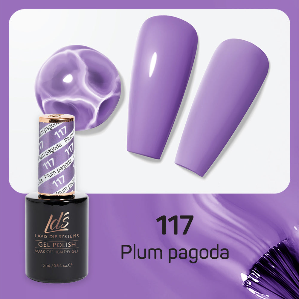 LDS 117 Plum Pagoda - LDS Healthy Gel Polish & Matching Nail Lacquer Duo Set - 0.5oz