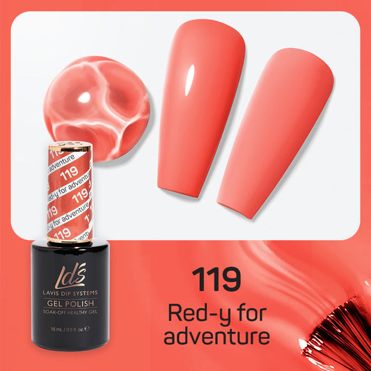 LDS 119 Red-Y For Adventure - LDS Healthy Gel Polish 0.5oz