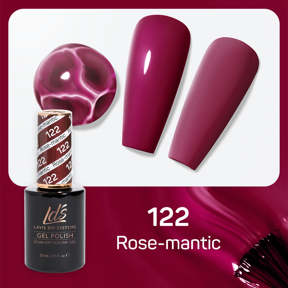 LDS 122 Rose-Mantic - LDS Healthy Gel Polish & Matching Nail Lacquer Duo Set - 0.5oz