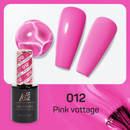 LDS 012 Pink Vottage - LDS Healthy Gel Polish & Matching Nail Lacquer Duo Set - 0.5oz