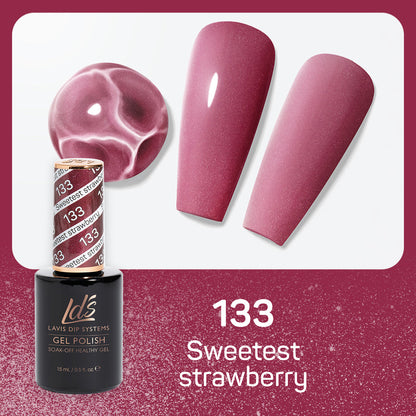 LDS 133 Sweetest Straberry - LDS Healthy Gel Polish & Matching Nail Lacquer Duo Set - 0.5oz