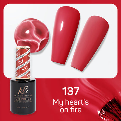 LDS 137 My Heart's On Fire - LDS Healthy Gel Polish 0.5oz