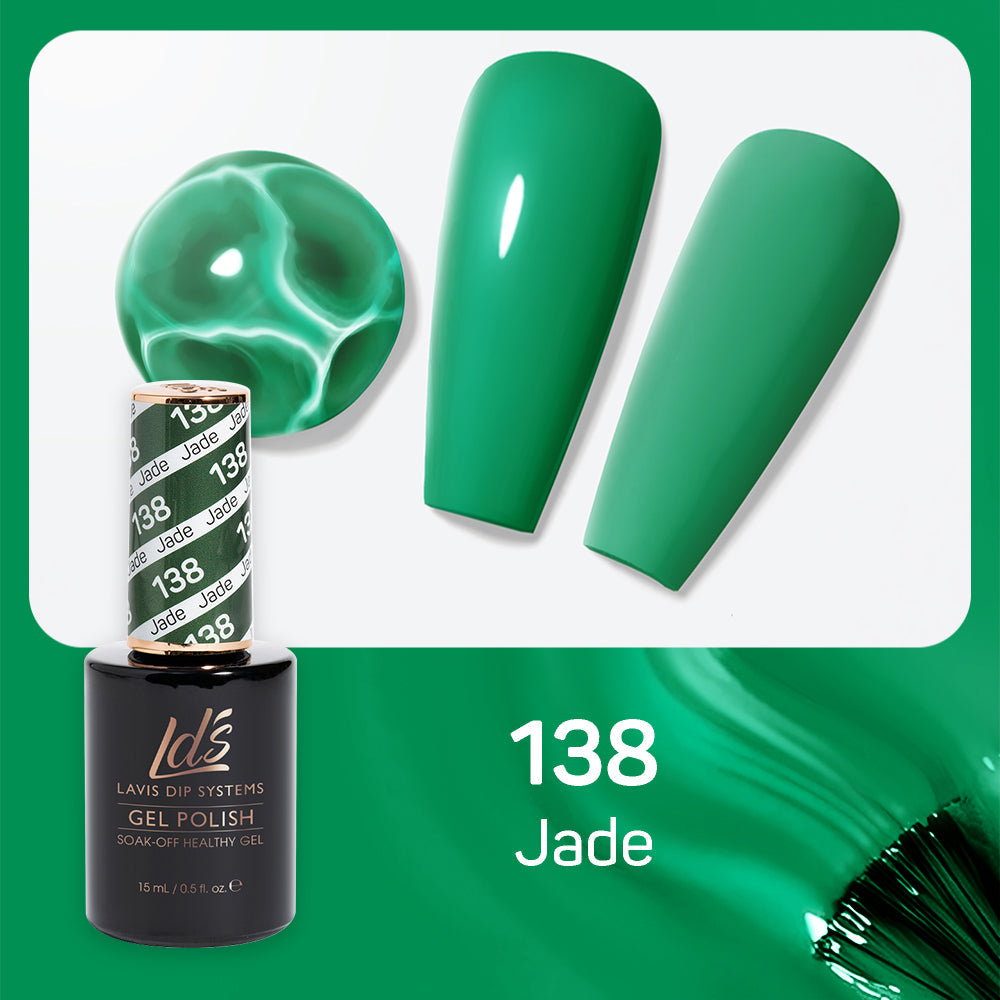 LDS 138 Jade - LDS Healthy Gel Polish & Matching Nail Lacquer Duo Set - 0.5oz