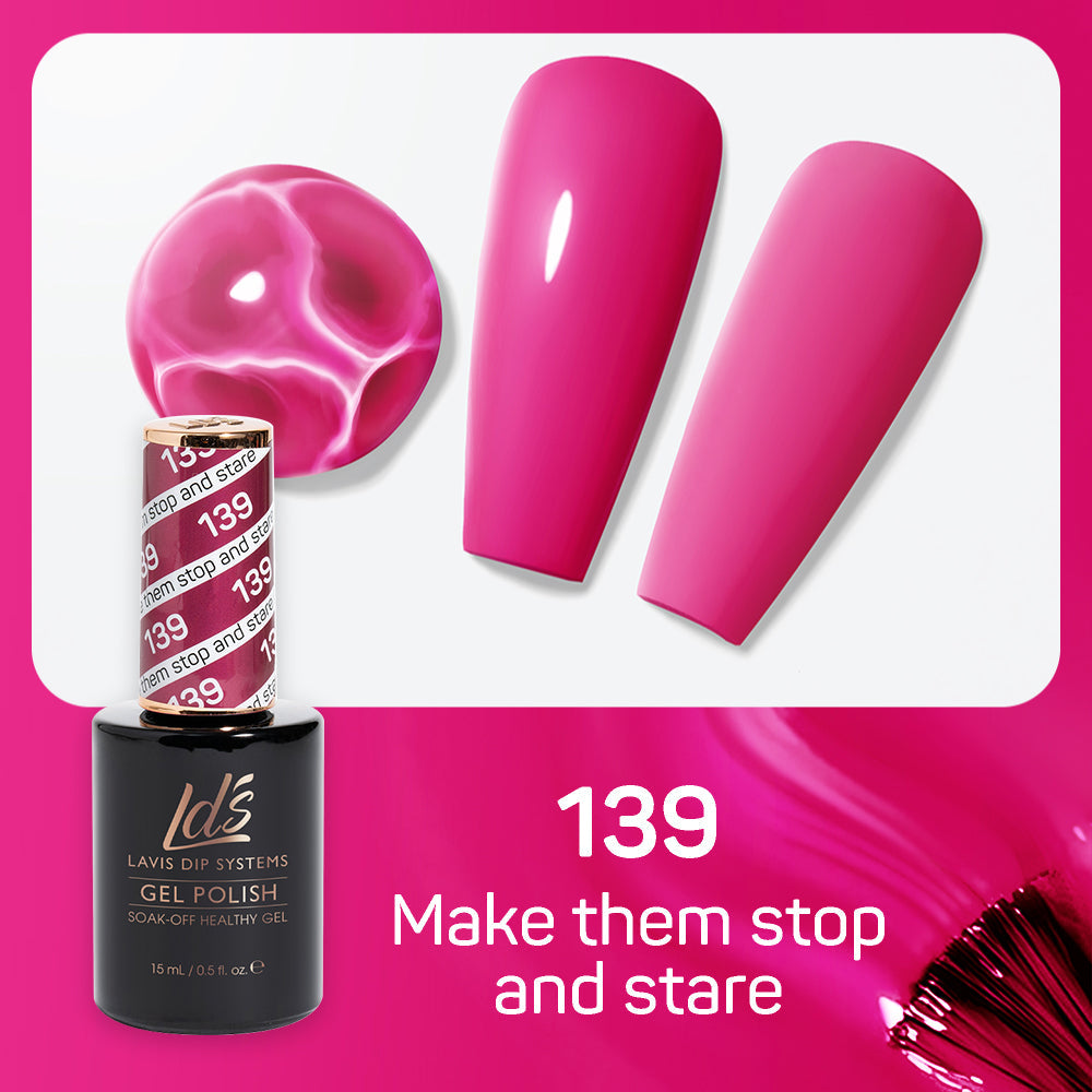 LDS 139 Make Them Stop And Stare - LDS Healthy Gel Polish & Matching Nail Lacquer Duo Set - 0.5oz