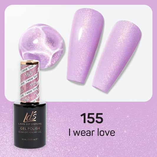 LDS 155 I Wear Love - LDS Healthy Gel Polish & Matching Nail Lacquer Duo Set - 0.5oz
