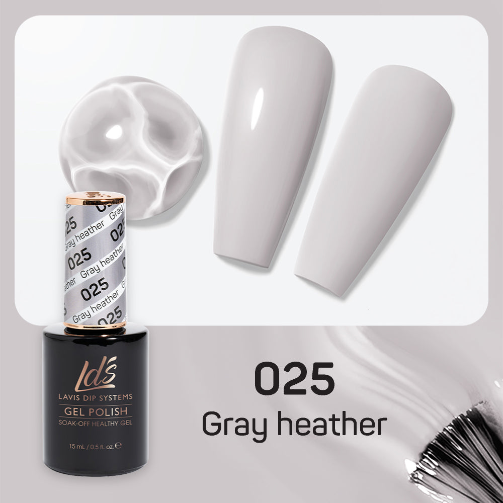 LDS 025 Gray Heather - LDS Healthy Gel Polish 0.5oz