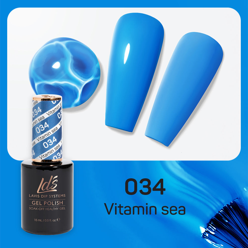 LDS 034 Vitamin Sea - LDS Healthy Gel Polish & Matching Nail Lacquer Duo Set - 0.5oz