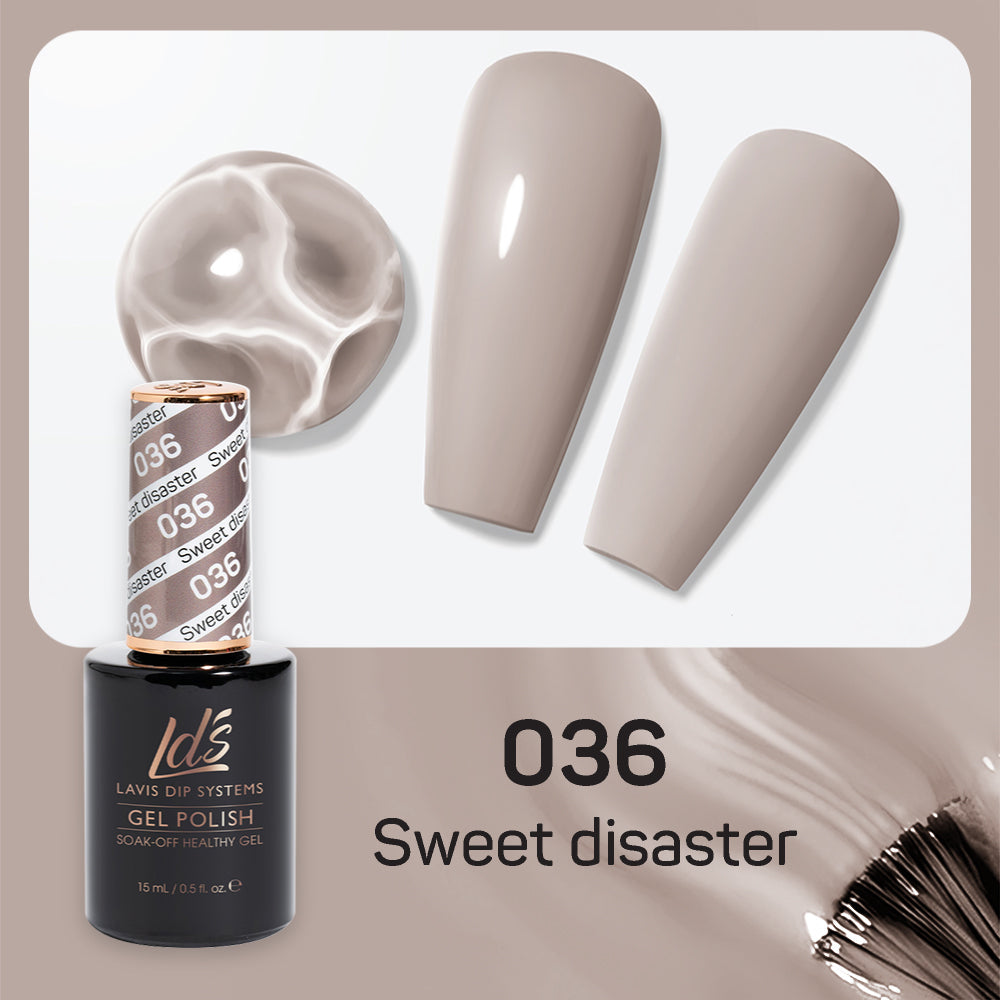 LDS 036 Sweet Disaster - LDS Healthy Gel Polish & Matching Nail Lacquer Duo Set - 0.5oz