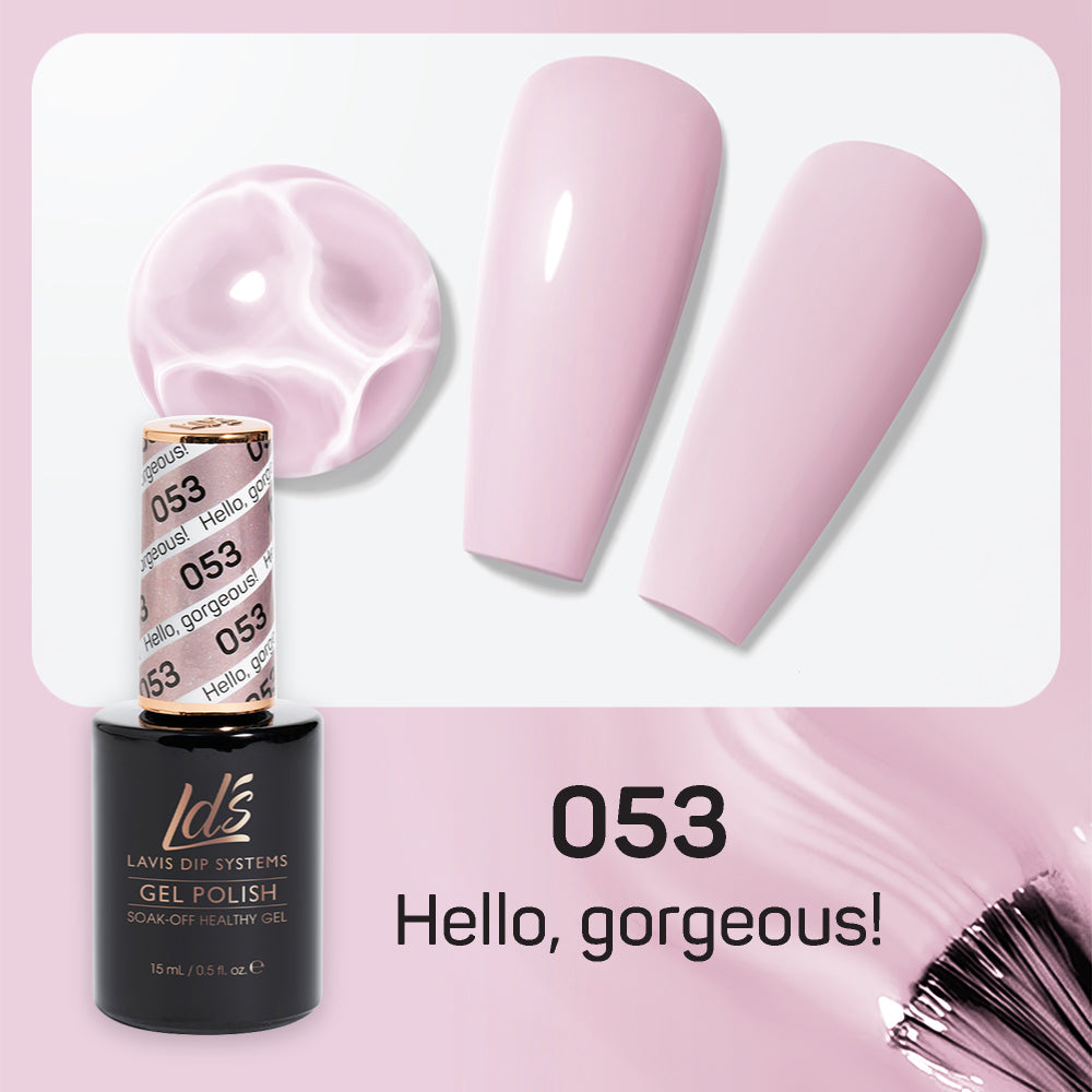 LDS 053 Hello, Gorgeous - LDS Healthy Gel Polish & Matching Nail Lacquer Duo Set - 0.5oz