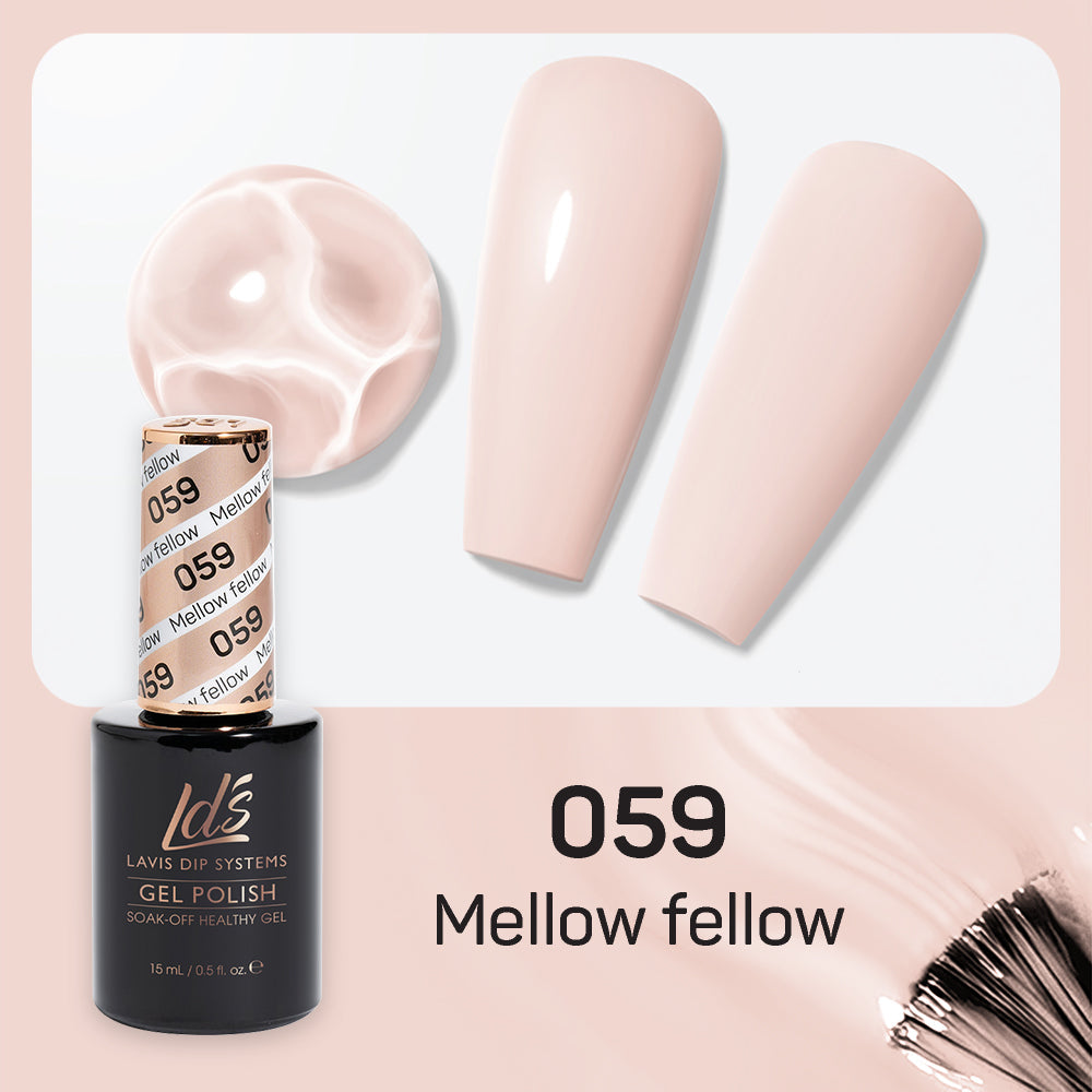 LDS 059 Mellow Fellow - LDS Healthy Gel Polish & Matching Nail Lacquer Duo Set - 0.5oz