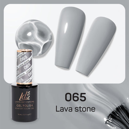 LDS 065 Lava Stone - LDS Healthy Gel Polish & Matching Nail Lacquer Duo Set - 0.5oz