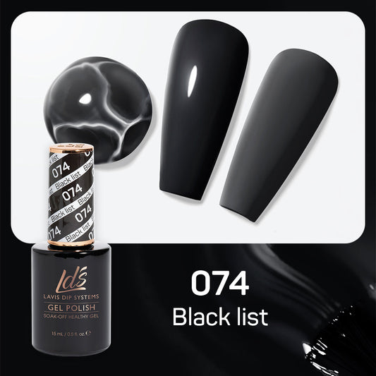LDS 074 Black List - LDS Healthy Gel Polish & Matching Nail Lacquer Duo Set - 0.5oz