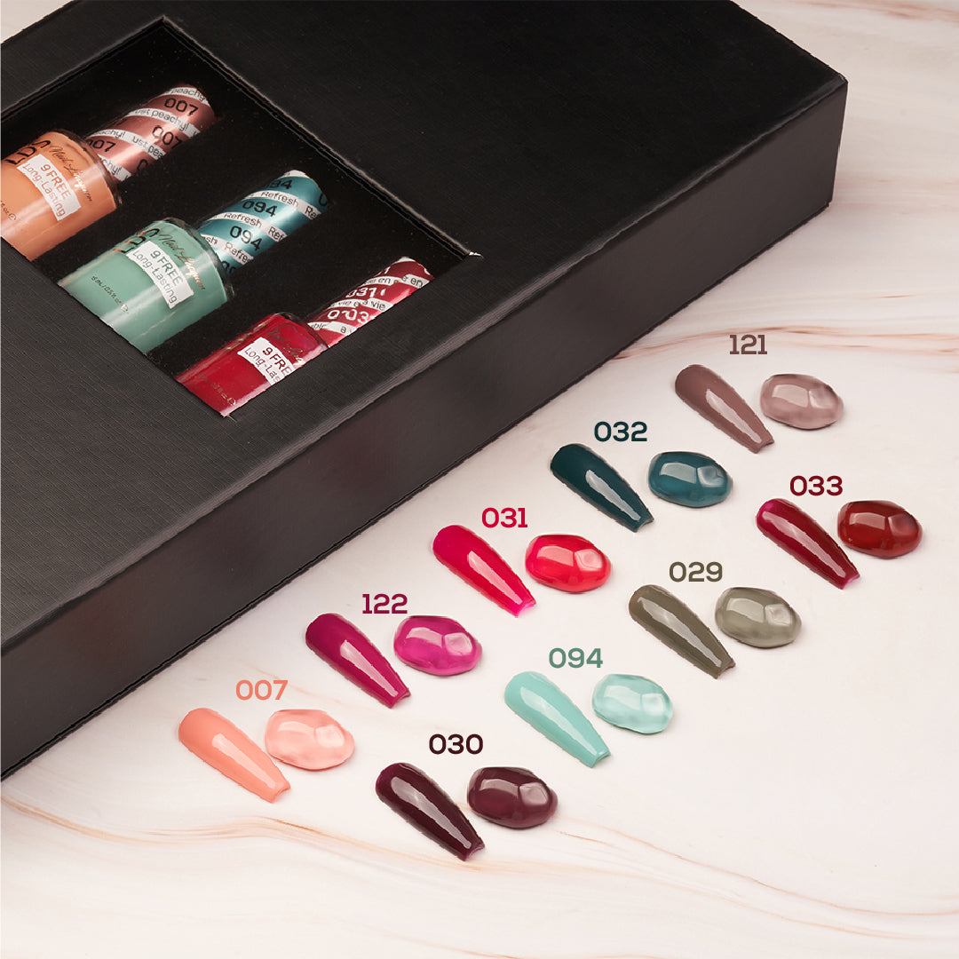 9 LDS Holiday Healthy Gel Nail Polish Collection - WINTER MOOD - 007; 029; 030; 031; 032; 033; 094; 121; 122