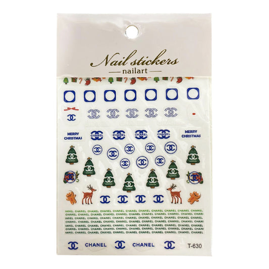 3D Christmas Nail Art Decal Stickers - T-630