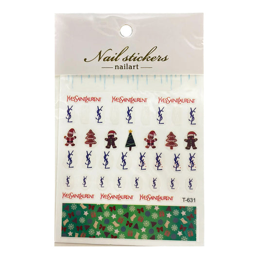 3D Christmas Nail Art Decal Stickers - T-631