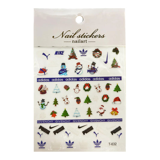3D Christmas Nail Art Decal Stickers - T-632