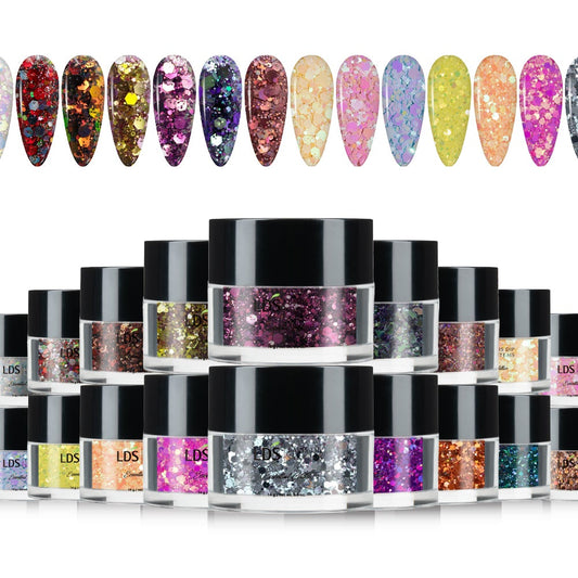 LDS Glitter Nail Art (24 colors) : DCG01-DCG24 - 0.5 oz