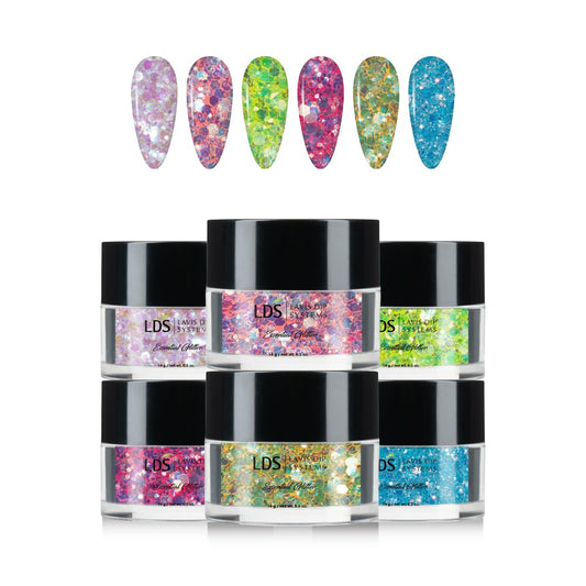 LDS Glitter Nail Art (6 colors) : DGL01-DGL06 - 0.5 oz