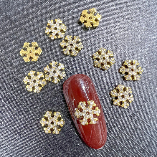 #7A Snowflake Nail Charms - Gold