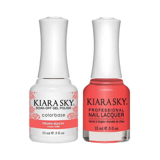 Kiara Sky 586 Feeling Beachy - Gel Polish & Lacquer Combo