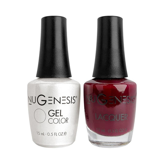 NU 007 Red Red Wine - Nugenesis Gel Polish & Matching Nail Lacquer Duo Set - 0.5oz