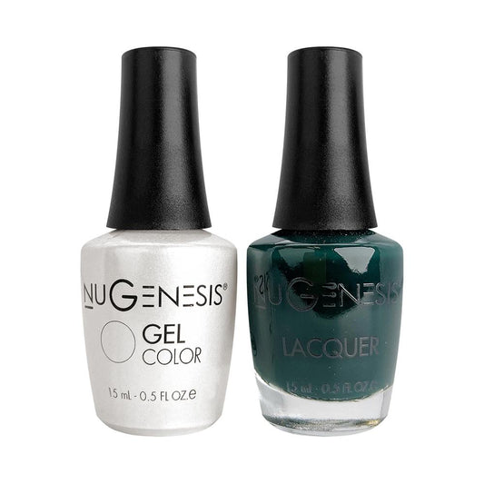 NU 015 British Green - Nugenesis Gel Polish & Matching Nail Lacquer Duo Set - 0.5oz