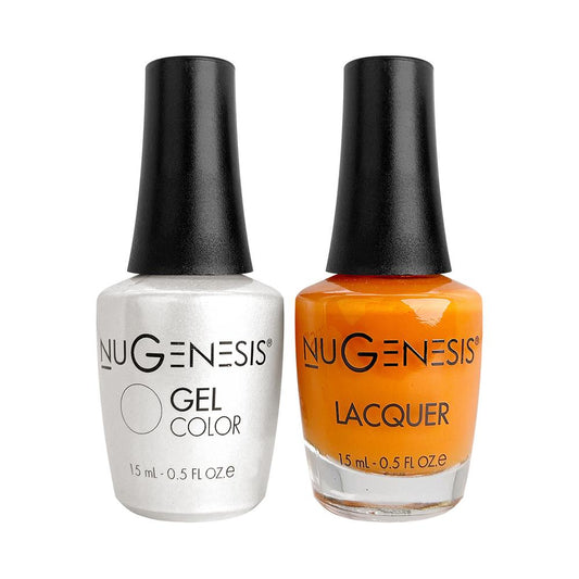 NU 029 Orange Crush - Nugenesis Gel Polish & Matching Nail Lacquer Duo Set - 0.5oz