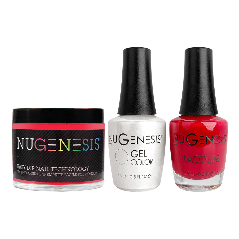 NU 3 in 1 - 21 Kiss Me Red - Dip, Gel & Lacquer Matching