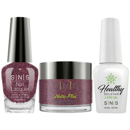 SNS 3 in 1 - NV22 Vineyard Secret - Dip (1.5oz), Gel & Lacquer Matching