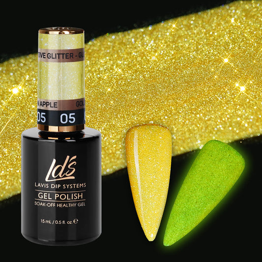  LDS 5 Golden Apple - Gel Polish 0.5 oz - Reflective Glitter Glow In The Dark by LDS sold by DTK Nail Supply