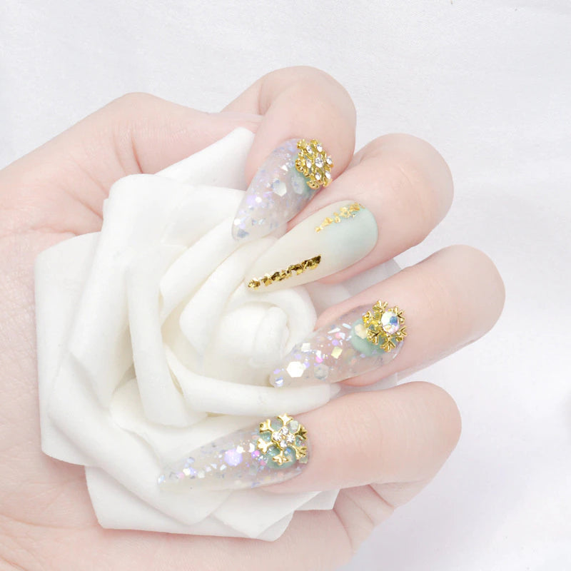  #1A Snowflake Nail Charms - Gold by Classy Nail Art sold by DTK Nail Supply