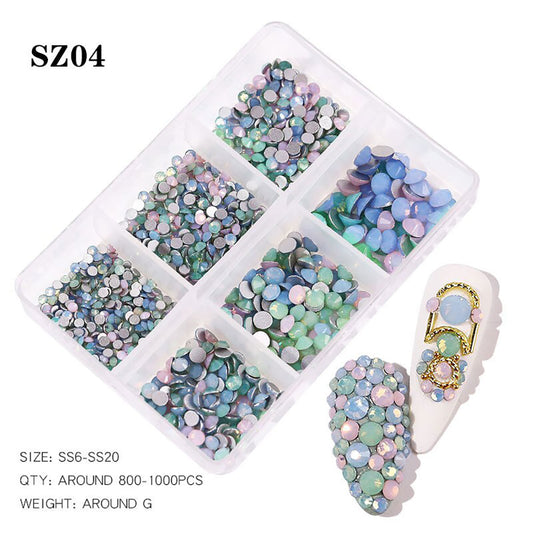 Mix Size 3D Flatback Diamond Blue - SZ04