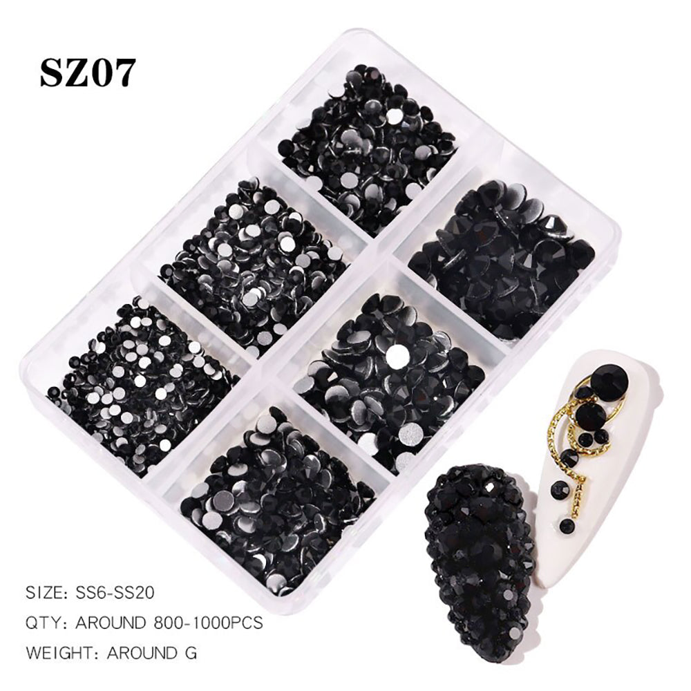 Mix Size 3D Flatback Diamond - SZ07 Black