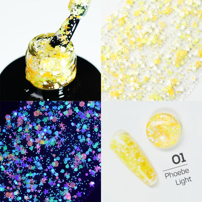 LDS 01 Phoebe Light - Gel Polish 0.5 oz - Star Sequins