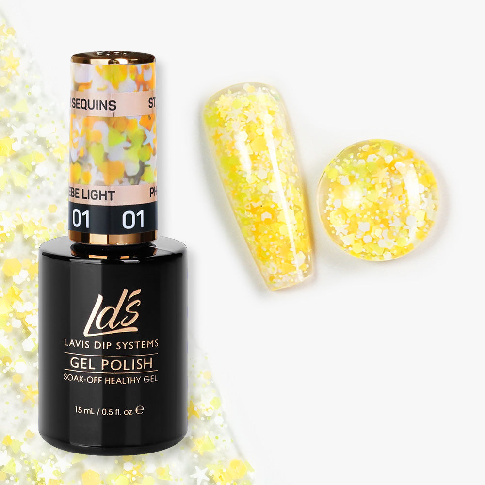 LDS 01 Phoebe Light - Gel Polish 0.5 oz - Star Sequins