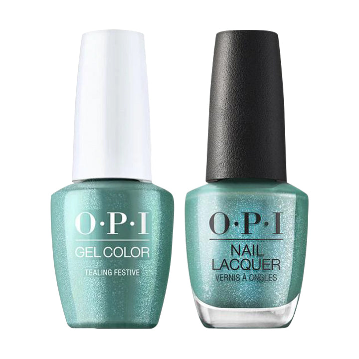 OPI HRP03 Tealing Festive - Gel Polish & Matching Nail Lacquer Duo Set 0.5oz