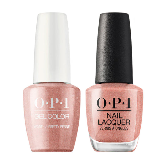 OPI V27 Worth a Pretty Penne - Gel Polish & Matching Nail Lacquer Duo Set 0.5oz