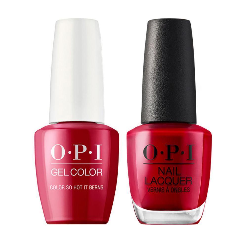 OPI Z13 Color So Hot It Berns - Gel Polish & Matching Nail Lacquer Duo Set 0.5oz
