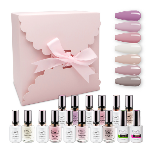 LAVIS Holiday Gift Bundle Set 1: 7 Gel & Lacquer, 1 Base Gel, 1 Top Gel - 109; 111; 112; 121; 118; 114; 110