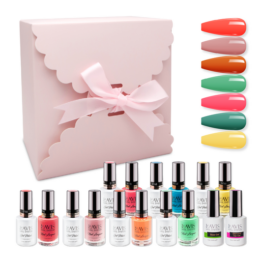 LAVIS Holiday Gift Bundle Set 10: 7 Gel & Lacquer, 1 Base Gel, 1 Top Gel - 132; 089; 182; 146; 164; 178; 168