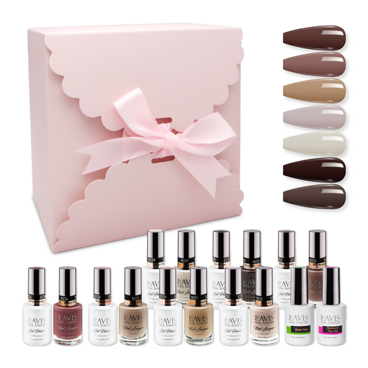 LAVIS Holiday Gift Bundle Set 15: 7 Gel & Lacquer, 1 Base Gel, 1 Top Gel - 229; 230; 231; 232; 233; 234; 235