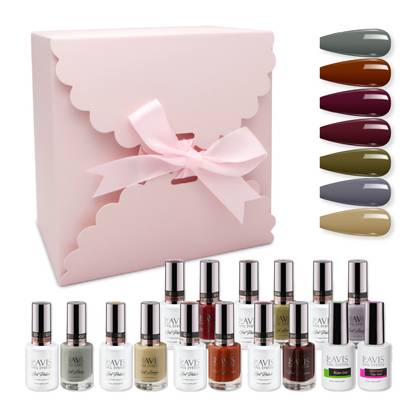 LAVIS Holiday Gift Bundle Set 16: 7 Gel & Lacquer, 1 Base Gel, 1 Top Gel - 242; 243; 244; 245; 246; 247; 248