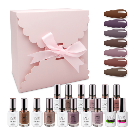 LAVIS Holiday Gift Bundle Set 18: 7 Gel & Lacquer, 1 Base Gel, 1 Top Gel - 266; 268; 269; 270; 271; 272; 276