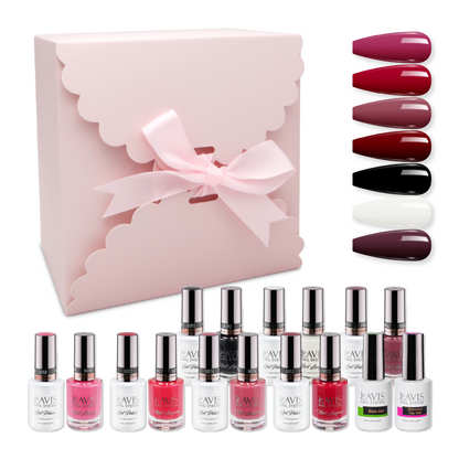 LAVIS Holiday Gift Bundle Set 24: 7 Gel & Lacquer, 1 Base Gel, 1 Top Gel - 027; 058; 016; 012; 042; 092; 091