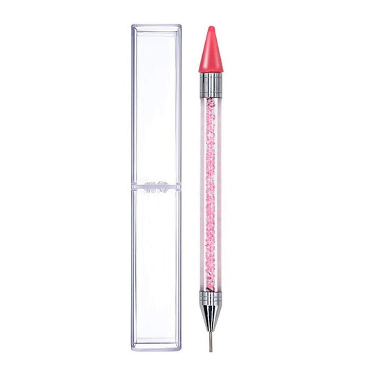 Rhinestone Dual-ended Wax Dotting Pen - Pink