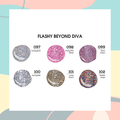 Lavis Gel Flashy Beyond Diva Set G2 (6 colors) : 097, 098, 099, 100, 101, 102