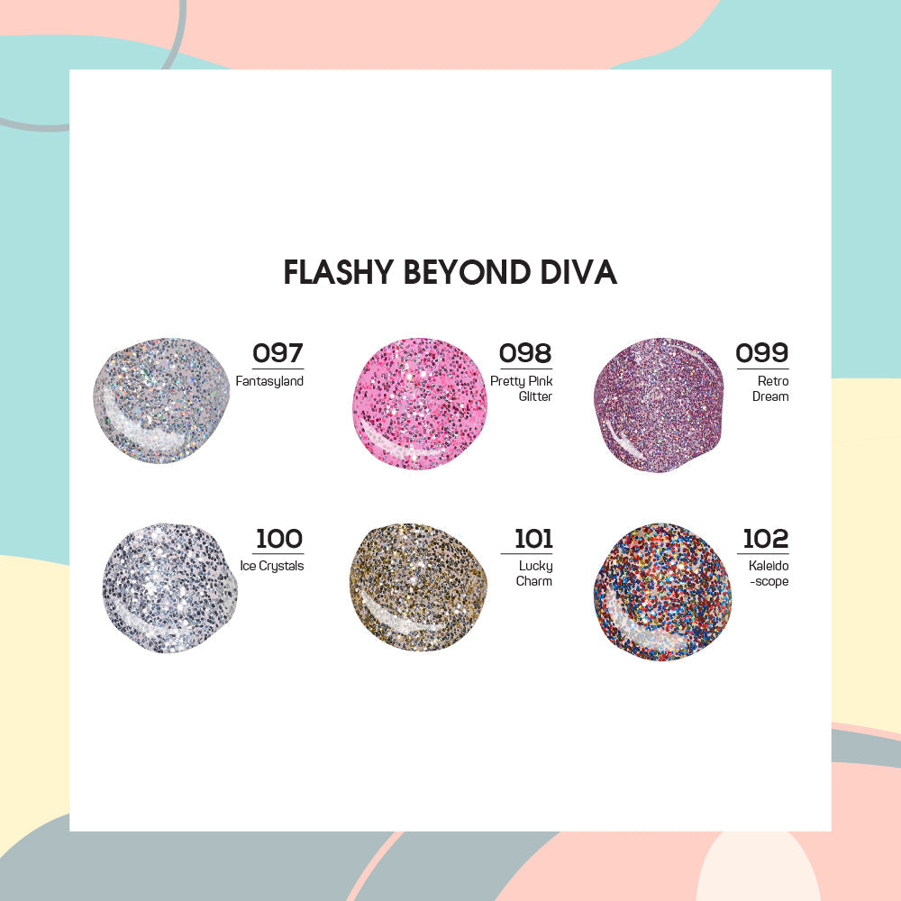 Lavis Gel Flashy Beyond Diva Set G2 (6 colors) : 097, 098, 099, 100, 101, 102