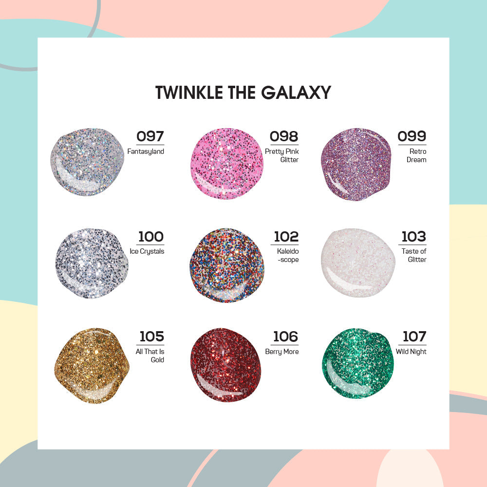 Lavis Gel Twinkle The Galaxy Set G6 (9 colors) : 097, 098, 099, 100, 102, 103, 105, 106, 107