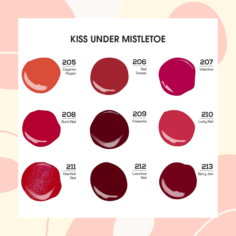 Lavis Gel Kiss Under Mistletoe Set G7 (9 colors) : 205, 206, 207, 208, 209, 210, 211, 212, 213