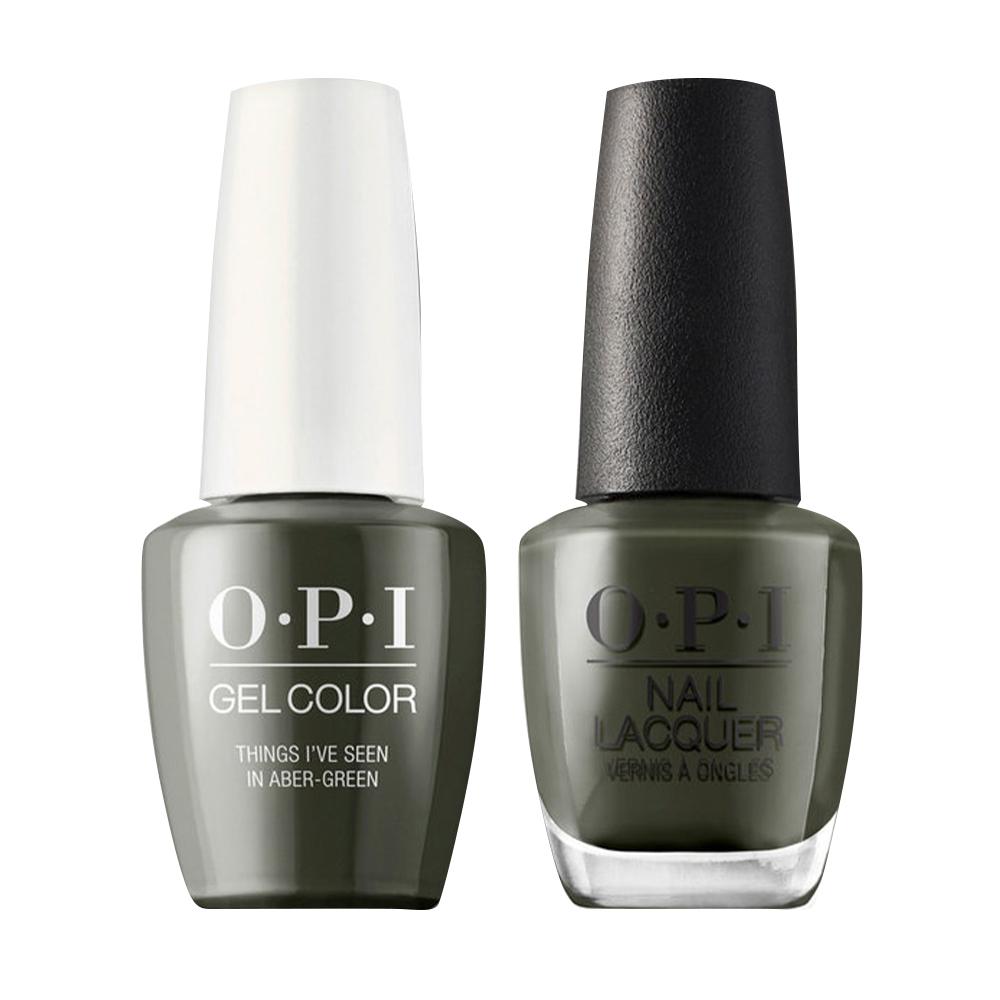 OPI U15 Things I've Seen In Aber-green - Gel Polish & Matching Nail Lacquer Duo Set 0.5oz